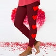 thumbnail image 2 of BLVB Womens Valentine's Day Leggings Stretchy Heart Print Yoga Tights Athletic Workout Running Lounge Pants Trousers, 2 of 5