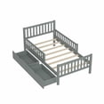 thumbnail image 5 of Euroco Wood Twin Size Platform Bed with Guardrails and Drawers for Kids Teens Toddlers, Gray, 5 of 11