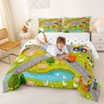 thumbnail image 3 of Manfei Toy Cars Full Size Comforter Sets,Cartoon Boys Art Bedding Comforter Set,Gray,Polkadot Reversible,3 Pieces,1 Comforter and 2 Pillowcases, 3 of 7