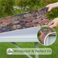 thumbnail image 6 of Modern Boho Floral Design Table Cover 34x34 Inch Square Tablecloth with Elastic Edge for Contemporary Dining Spaces, 6 of 6