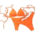 thumbnail image 2 of Swimming Suits for Women, 2 Piece Swimsuit for Women, Womens Bathing Suits, Women's Two Piece Bikini Swimsuit Ribbed Triangle Top Bathing Suits String Cheeky Bikini Sets, Saffron XL, 2 of 4