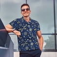 thumbnail image 4 of Balery Dark Blue Christmas Camisa Polo de Hombre con Estampado, de Manga Corta y Tejido Medio, Camisa Tipo Golf Polo-XX-Large, 4 of 6