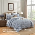 thumbnail image 3 of BCOTTON Queen Quilt Set - Luxury Blue Floral Beddings - 100% Cotton All Season Reversible Bedspread Set for King Bed- Lightweight, Soft, Pre-Washed(Blue/White), 3 of 7