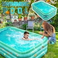 Harliver Inflatable Pool Shallow Rectangular Blow Up Swimming Pool