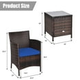 thumbnail image 2 of Patiojoy Ensemble de Mobilier de Patio en Rotin Osier 3 Pcs Ensemble de Canapé de Conversation avec Table à Café Bleu, 2 of 7