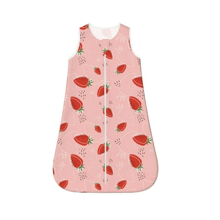 

Honeii Cute Strawberry C Print Unisex Babies Sleepbag Wearable Blanket Baby Sleeveless Sleeping Bag-Small