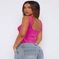 thumbnail image 4 of LYMAYTER Women Fashion Tank Casual Square Neck Sleeveless Tops for S-XL Summer Slim Going Out Crop Vest, 4 of 9
