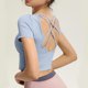 thumbnail image 4 of Blusas Deportivas Informales Fiudx Cuello Redondo Manga Corta Sin Espalda Mujer, 4 of 4