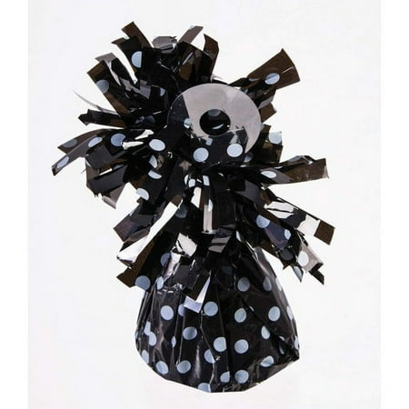 PMU Polka Dot Kisses Balloon Weights - Decorative Balloon Weight for Christmas, Thanksgiving, Birthday, Party Favors, Wedding & Baby Shower - 6oz. Black With White, Pkg/1