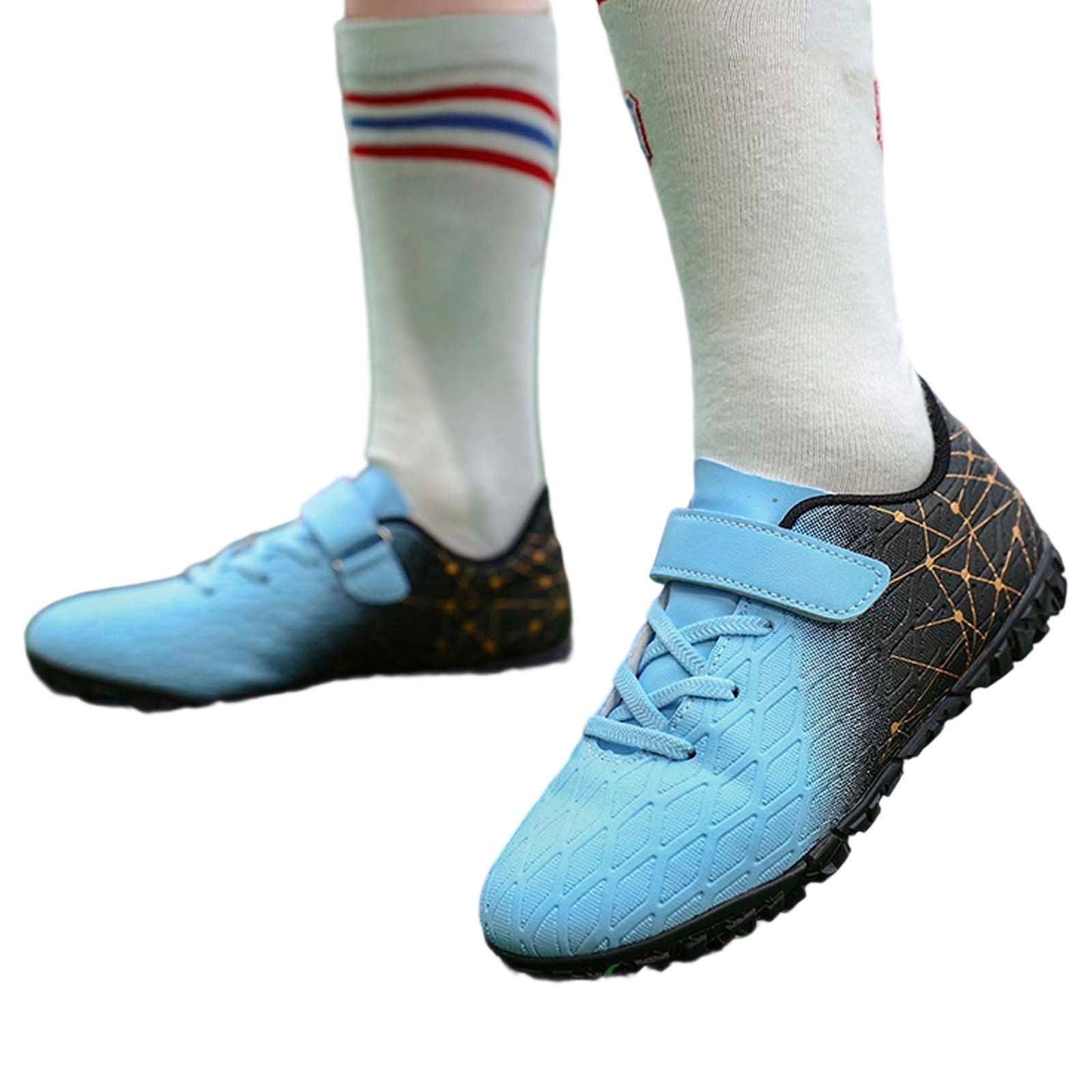 Utlike Boys Cleats For Youth Outdoor Sports Training Football Shoes With Rubber Sole Light Blue Size 38 - Walmart.com