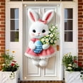 thumbnail image 2 of YWIYIUD 1PC Happy Easter Door Cover Easter Decorations, 71x35 Inch Easter Rabbit Eggs Door Banner Welcome Easter Banner Spring Theme Rabbit Door for Front Door Wall Indoor Outdoor Home Decor, 2 of 5