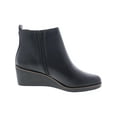 thumbnail image 2 of AEROSOLES Womens Black Pull Tab Stretch Gore Panel Comfort Brandi Round Toe Wedge Zip-Up Booties 6.5 M, 2 of 3