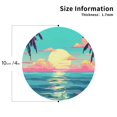 thumbnail image 2 of Zufioo Retro Palm Beach Sunset Print Leather Coaster Set, Decorative PVC Coasters 4-pack - Scald and Stain-resistant, Suitable for Home, Cafes, Restaurants-Round Shape, 2 of 6