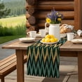 thumbnail image 6 of Table Runner Abstract Green Gold Wave Table Decoration for Kitchen Dinning Modern Art Table Decoration for Indoor Outdoor Party Wedding Decor 13x72inch, 6 of 7