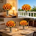thumbnail image 4 of Ramo de girasoles artificiales | Tallos de plantas verdes artificiales | Ramita de flores de seda realista para decoración del hogar | Arreglo floral artificial para centro de mesa de bodas, 4 of 6
