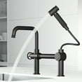 thumbnail image 4 of VIGO Cass Single-Handle High-Arc Widespread Bridge Kitchen Faucet with Pull-Out Side Sprayer in Matte Black-VG02050MB, 4 of 17