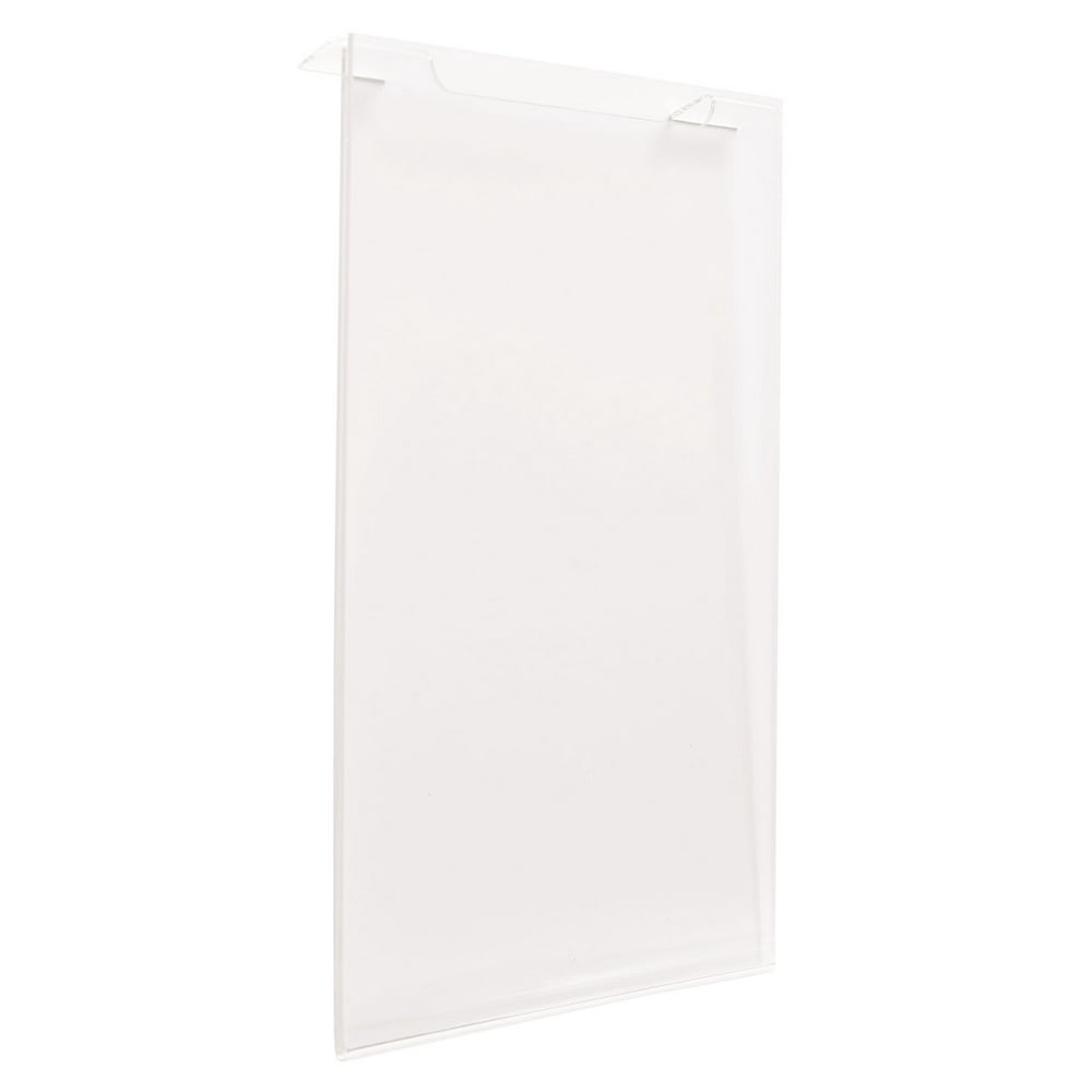 Flush Mount Acrylic Sign Holder for Slatwall or Wire Grid 8 1/2"W x