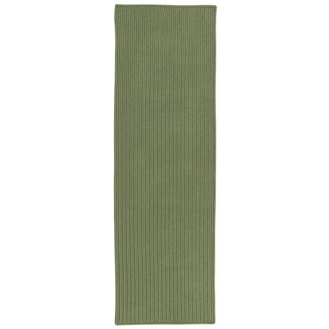 Colonial Mills Rug PU04R030X132S All-Purpose Mudroom Braided Runner Moss Green - 2 ft. 6 in. x 11 ft.