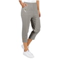 thumbnail image 2 of SwiftWear Women's Solid Color Cargo Capri Pants with Elastic Waist & Zipper Pockets - Stretch Work Capris, Casual Utility 7/8 Length S-2XL, 2 of 9