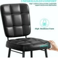 thumbnail image 2 of Homieasy Dining Chairs Set of 2, Upholstered Dining Room Kitchen Chairs with Thick Cushion, High Backrest, Metal Legs, Mid Century Modern Side Chair for Home Living Room Cafe Restaurant, Black, 2 of 8