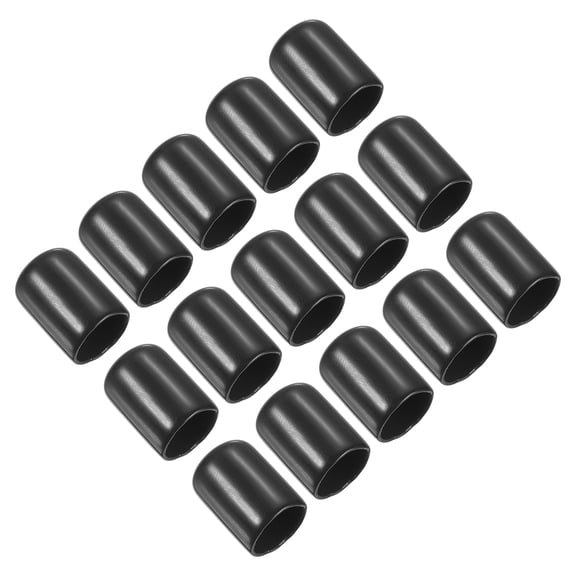 Uxcell 14mm Snooker Cue Tip Cover, Pool Cue Tips Rubber Cover Billiards Head Club Protector Stick, Black 15 Pcs