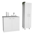 thumbnail image 1 of FM FURNITURE Safford 2 Piece Kitchen Set White Engineered Wood, 1 of 7