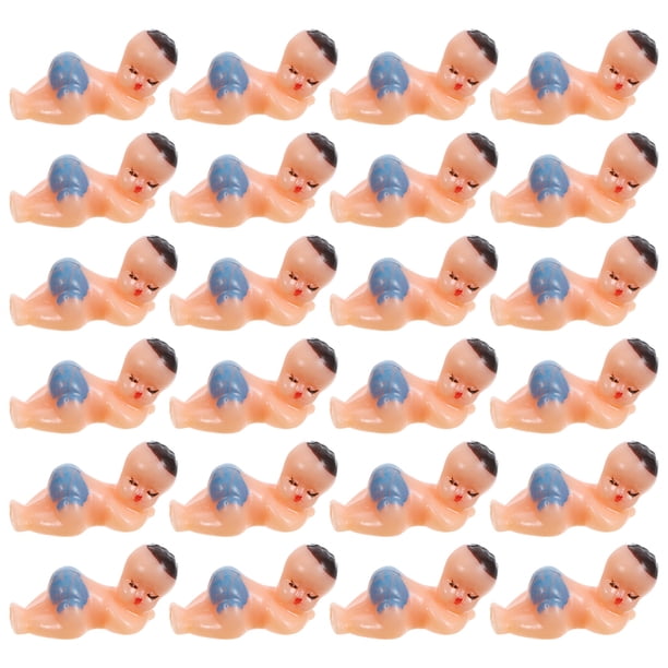 KAKOWELY 50 minifiguras de bebés durmiendo para baby shower. Adorables minibebés de plástico, adornos para fiestas de bebé, recuerdos y decoraciones para baby shower.