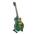 thumbnail image 2 of Modelo de guitarra eléctrica en miniatura de madera verde con soporte y estuche, réplica de instrumento musical, decoración de 10 pulgadas, 2 of 5