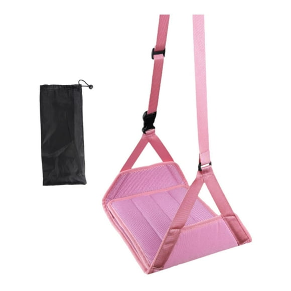Colaxi Airplane Foot Hammock Foot Hanger Travel Essentials Adjustable Length Plane Footrest Travel Foot Rest for Women Men Long Trip Pink
