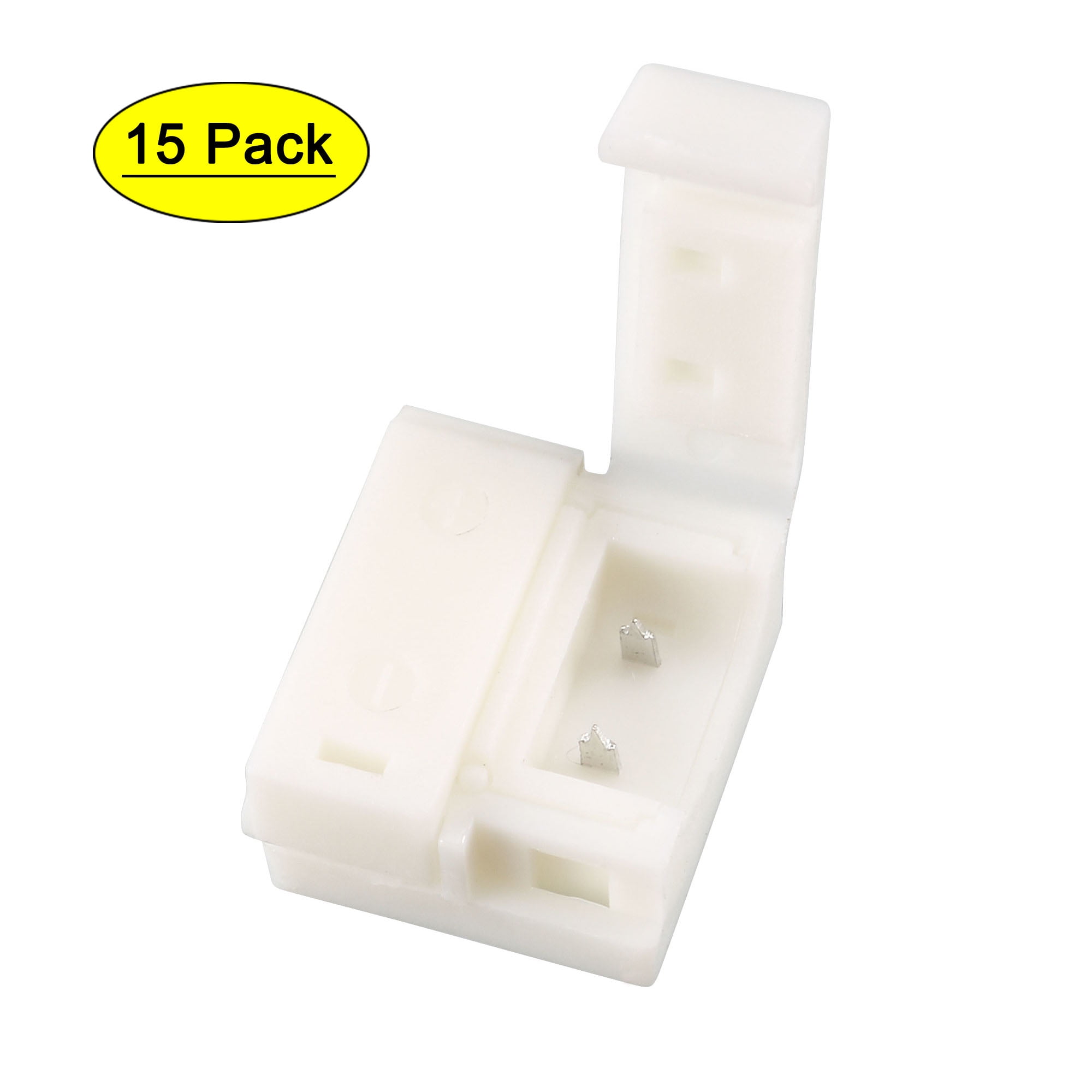 10mm 2P LED Strip Connector Solderless for Single Color 5050 Waterproof Strip Waterproof Lights 15Pcs