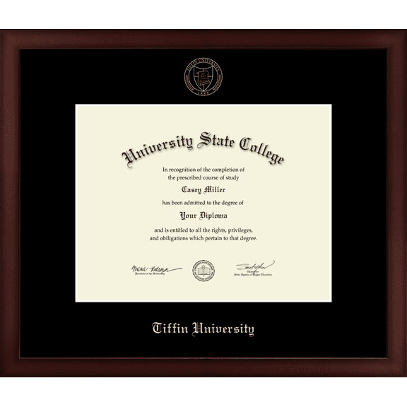 Tiffin University Diploma Frame, Document Size 11" x 8.5"
