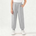 thumbnail image 2 of hengsof Children's Unisex Solid Color Sweatpants Fashionable Jogging Pants with Elastic Waist Suitable for Boys and Girls Aged 3-13, 2 of 7