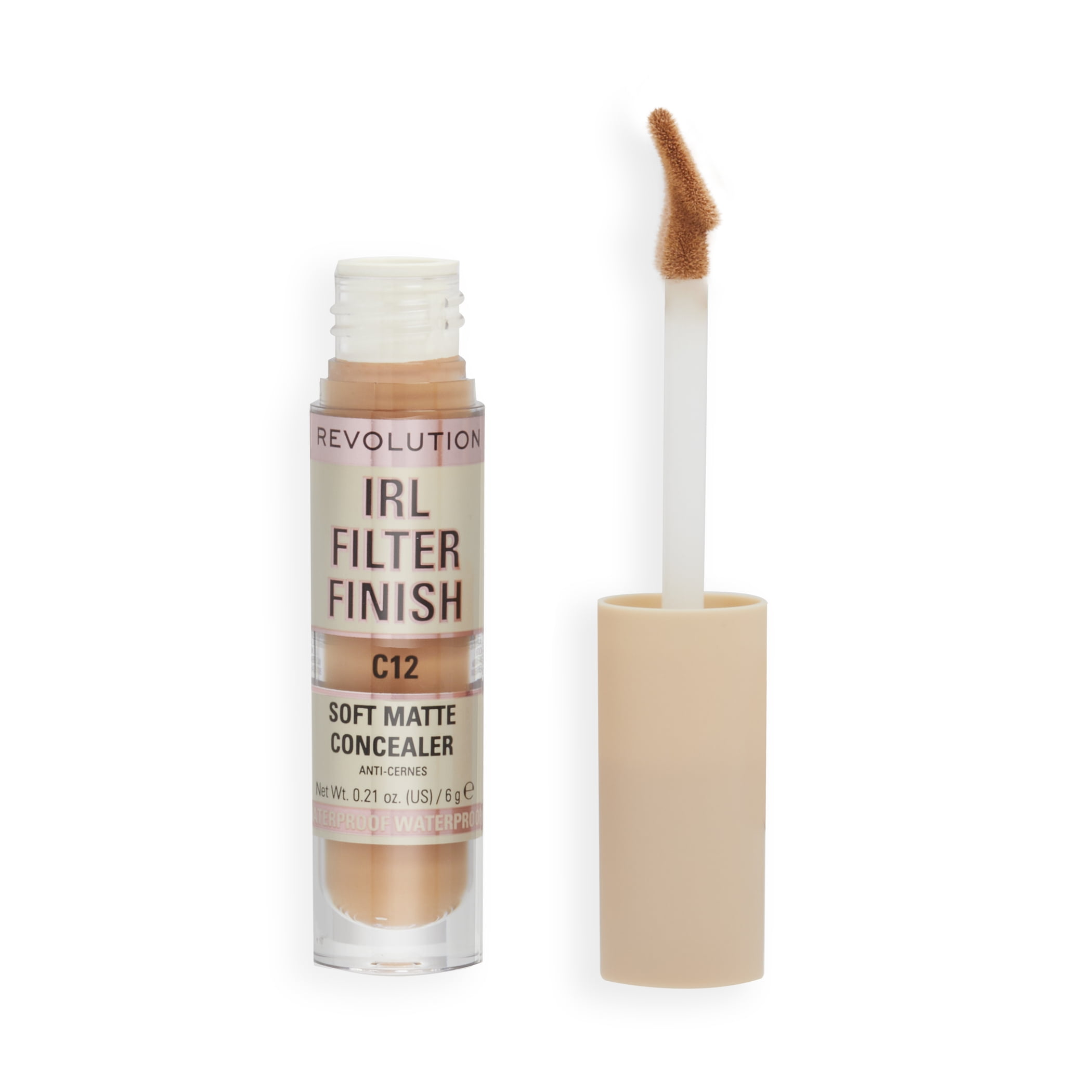 Revolution IRL Filter Finish Concealer Makeup, Full Coverage, Oil-Free, C12, 0.21 oz