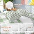 thumbnail image 3 of Sage Green Checkered Duvet Cover Set, Farmhouse Buffalo Plaid Soft Duvet Cover Full Size Bedding Set 4 Pieces, 1 Quiltcover and 2 Pillowcases with Zipper, 1 Bed Sheet for All Seasons, 3 of 9