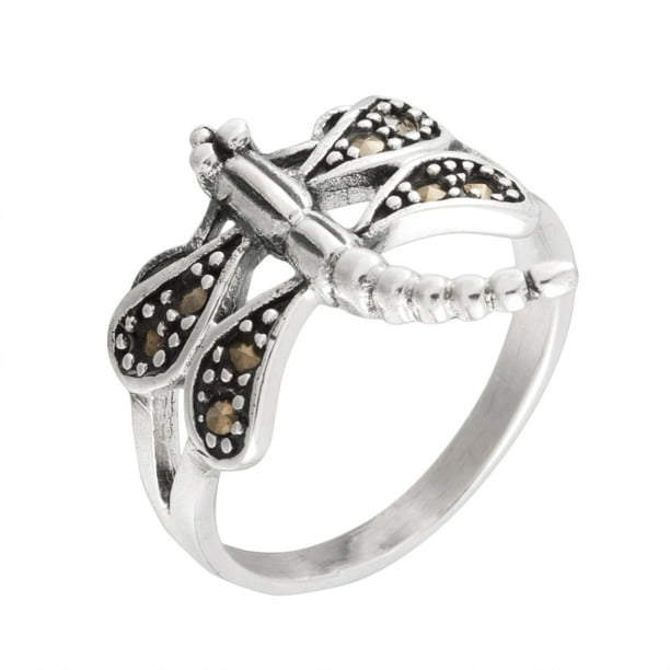 Dragonfly sterling shop silver ring