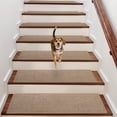 thumbnail image 1 of BONACA Linen Stair Treads Non Slip Indoor 30x8 Inch, 15Pcs Upgraded Stair Carpets, Peel and Stick Stair Runner Rugs for Wooden Steps with Reusable Anti Slip Self-Adhesive Backing (Beige)., 1 of 7