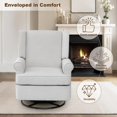 thumbnail image 3 of Swivel Glider Rocking Recliner,Comfortable Upholstered Rocker Recliner with 360° Swivel Motion,Nursery Breastfeeding Maternity Chair for Living Room, Office, Bedroom, 3 of 4