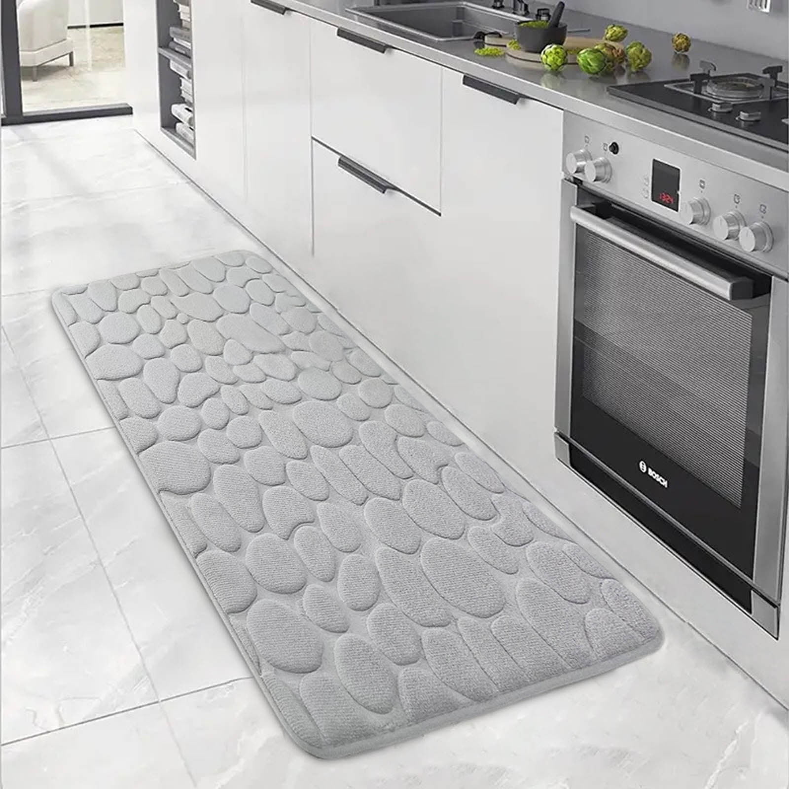 Bathroom Rug Long,Bath Mat Runner,Shower Rugs,Rugs For Bathroom Floor,Bath Rug Embossed Bathroom Mat Water Absorbent And Washable Bath Rugs-Non-Slip-Thick-Soft(Gray XXL 70*24IN)