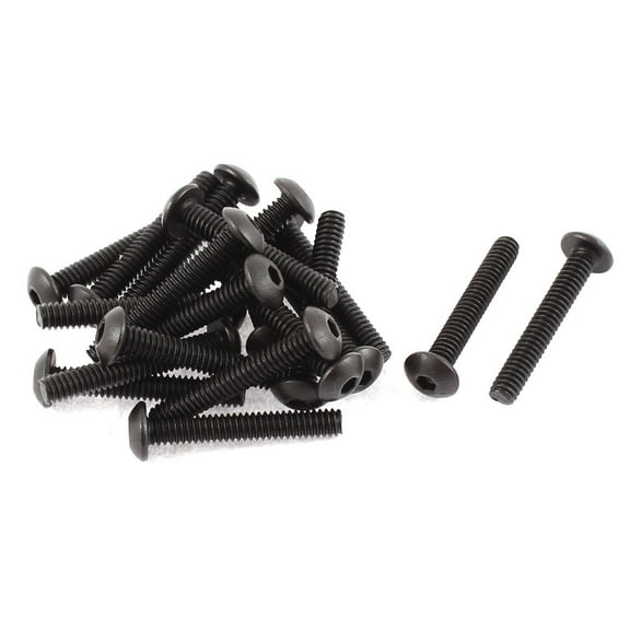 Unique Bargains 5/32"-32x1" 10.9 Alloy Steel Button Head Hex Socket Cap Screw Bolt 20Pcs