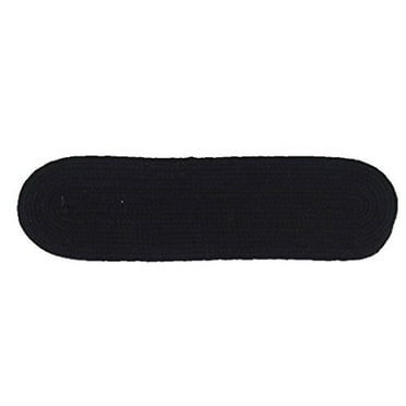Colonial Mills Bristol Braided Wool blend Oval Stair Treads Black 8"x28" (SET 13)