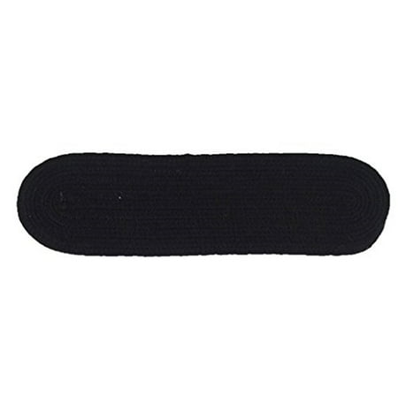 Colonial Mills 28" Black Handmade Braided Stair Tread Oval Rug