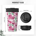 thumbnail image 3 of Rateoe Flamingo Pattern Travel Coffee Mug Tumbler with Flip Lid | Reusable Insulated Stainless Steel Cold Brew Iced Coffee Cup Thermos, 3 of 8