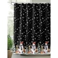 thumbnail image 2 of Black Christmas Long Shower Curtain Set, Waterproof Shower Curtains for Bathroom, Winter Snowman Animals Snowy Pine Tree Washable Fabric Cloth Bath Curtain for Bathtub with Hooks 72x84 Inches, 2 of 6
