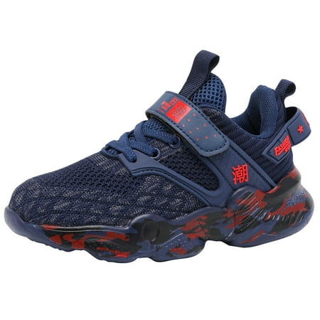 Zshosam Boys Sneakers Kids Running Lightweight Breathable Sport Tennis Shoes(Dark Blue 31)