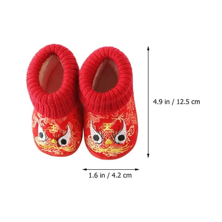 

1 Pair of Winter Shoes Children Warm Shoes Embroidered Casual Footwear for Kid