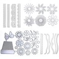 FENGMetal Dies for Paper Crafting & Card Making, 30 Styles Flower Leaf