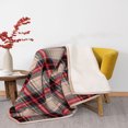 thumbnail image 2 of Billuyoard Manténgase abrigado y acogedor con manta Sherpa de lana a cuadros para sofá, cama, silla, oficina, sofá, camping Juegos de cama caqui, 2 of 6