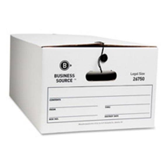 Business Source  Storage Box- Legal- 15in.x24in.x10in.- 12-CT- White