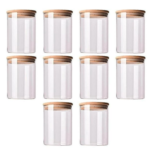 SAILING 10 Uds tapa de madera de bambú tarro de vidrio recipiente hermético botellas de almacenamiento de cocina frascos contenedor de alimentos té C
