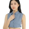 thumbnail image 6 of Women's Denim False Collar, Detachable Layering Dickey for Sweaters and Blouses, Button Down Decorative Collar to Refresh Tops and Dresses-Light Blue, 6 of 8